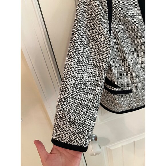 White House Black Market‎ Womens Zip-Up Tweed Jacket 3/4 Sleeve Size 4 - Picture 4 of 6